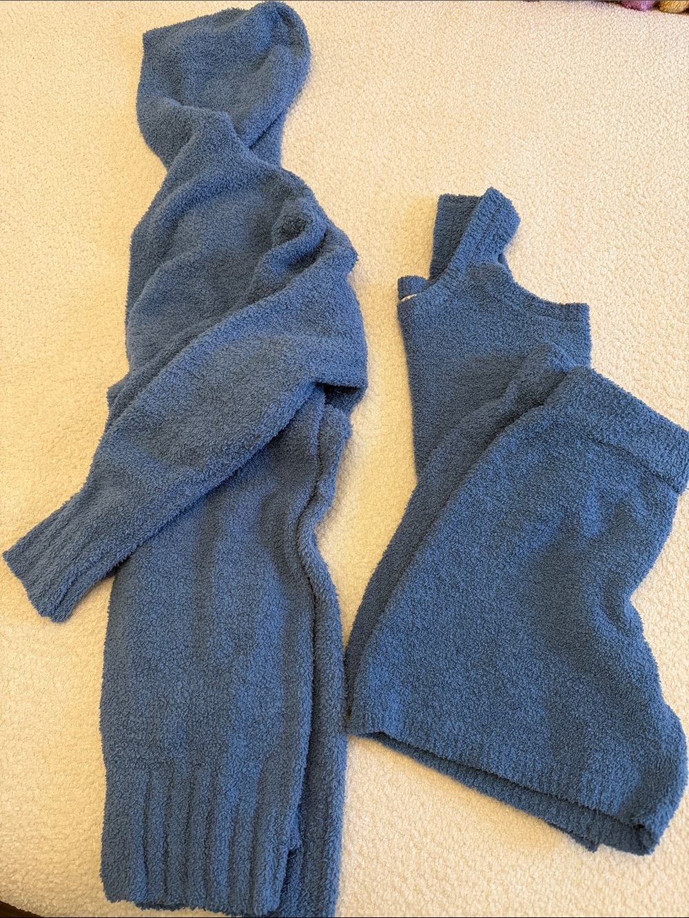 Hazel Moon Cozy Fluffy Blue 3 Piece Sweater Set - size L